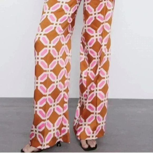 ZARA Pijama style trousers pants BLOGGERS FAV sz XS - Picture 2 of 9